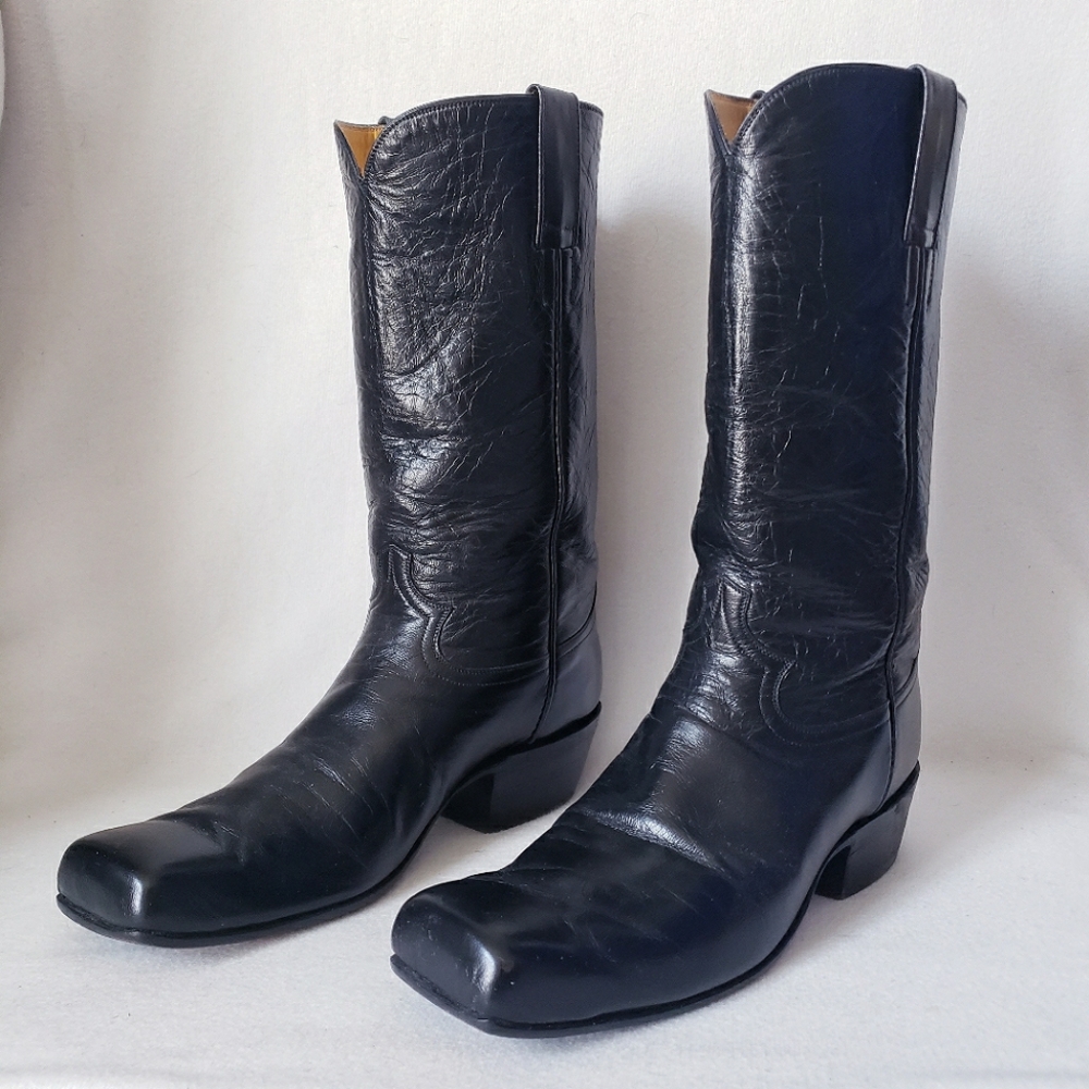 Black Square Toe Western Boots Caboots
